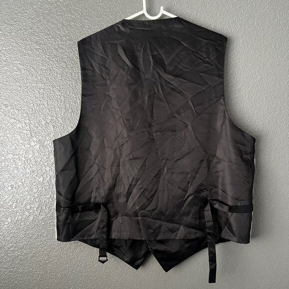 Mens XXL Silver Paisley Dress Vest Formal Tuxedo Wedding Prom Brand Q - Picture 4 of 6